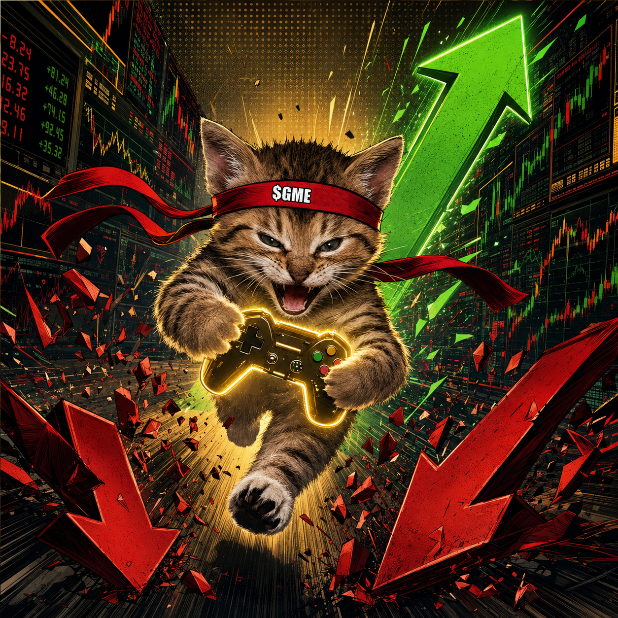 GME kitten charging with controller