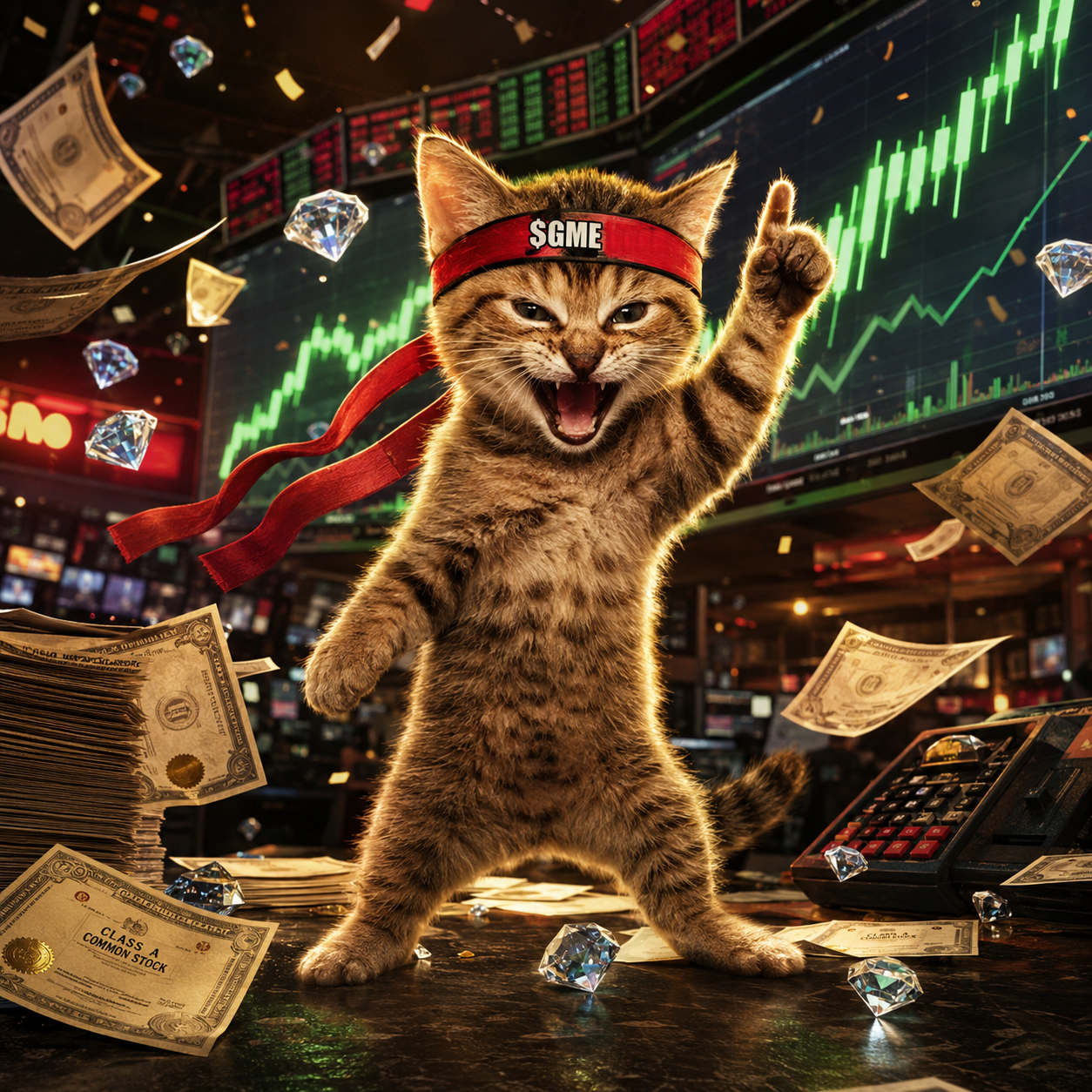 GameStop GME kitten trading floor